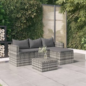 3-teiliges Gartenmöbel-Set und graue synthetische Rattankissen von vidaXL, Gartensets - Ref: Foro24-362331, Preis: 278,99 €, ...