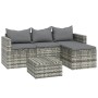 Set de muebles de jardín 3 pzas y cojines ratán sintético gris de vidaXL, Conjuntos de jardín - Ref: Foro24-362331, Precio: 2...