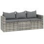 Set de muebles de jardín 3 pzas y cojines ratán sintético gris de vidaXL, Conjuntos de jardín - Ref: Foro24-362331, Precio: 2...