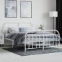 Metal bed frame with headboard and white footboard 150x200 cm by vidaXL, Beds and slatted bases - Ref: Foro24-353704, Price: ...