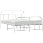 Estructura cama metal con cabecero y estribo blanco 150x200 cm de vidaXL, Camas y somieres - Ref: Foro24-353704, Precio: 111,...