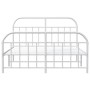 Metal bed frame with headboard and white footboard 150x200 cm by vidaXL, Beds and slatted bases - Ref: Foro24-353704, Price: ...