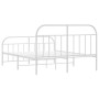 Metal bed frame with headboard and white footboard 150x200 cm by vidaXL, Beds and slatted bases - Ref: Foro24-353704, Price: ...