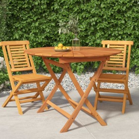 Mesa de jardín plegable madera maciza de teca Ø 85x75 cm de vidaXL, Mesas de jardín - Ref: Foro24-362619, Precio: 127,50 €, D...