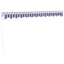 Toldo retráctil aluminio y tela azul y blanco 3,5x2,5 m de vidaXL, Toldos - Ref: Foro24-3154422, Precio: 232,16 €, Descuento: %