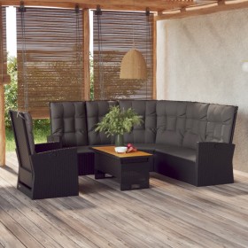 3-piece garden furniture set and black synthetic rattan cushions by vidaXL, Garden sets - Ref: Foro24-362177, Price: 509,86 €...