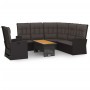 Set de muebles de jardín 3 pzas y cojines ratán sintético negro de vidaXL, Conjuntos de jardín - Ref: Foro24-362177, Precio: ...