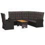 Set de muebles de jardín 3 pzas y cojines ratán sintético negro de vidaXL, Conjuntos de jardín - Ref: Foro24-362177, Precio: ...