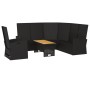 3-piece garden furniture set and black synthetic rattan cushions by vidaXL, Garden sets - Ref: Foro24-362177, Price: 508,99 €...