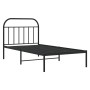 Bed frame with black metal headboard 107x203 cm by vidaXL, Beds and slatted bases - Ref: Foro24-353631, Price: 77,14 €, Disco...