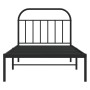 Bed frame with black metal headboard 107x203 cm by vidaXL, Beds and slatted bases - Ref: Foro24-353631, Price: 77,14 €, Disco...