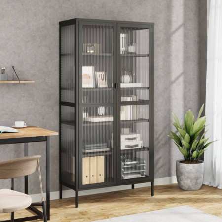 Tall glass and black steel sideboard 85x40x180 cm by vidaXL, Sideboards - Ref: Foro24-353004, Price: 350,11 €, Discount: %