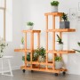 Flower stand with wheels solid fir wood 95x25x101 cm by vidaXL, Pot stands - Ref: Foro24-362864, Price: 56,12 €, Discount: %