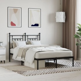 Bed frame with black metal headboard 120x190 cm by vidaXL, Beds and slatted bases - Ref: Foro24-353534, Price: 117,08 €, Disc...