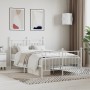 Metal bed frame with headboard and white footboard 120x190 cm by vidaXL, Beds and slatted bases - Ref: Foro24-353601, Price: ...