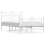 Metal bed frame with headboard and white footboard 120x190 cm by vidaXL, Beds and slatted bases - Ref: Foro24-353601, Price: ...