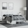 Metal bed frame with headboard and white footboard 120x190 cm by vidaXL, Beds and slatted bases - Ref: Foro24-353601, Price: ...