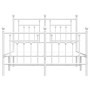 Metal bed frame with headboard and white footboard 120x190 cm by vidaXL, Beds and slatted bases - Ref: Foro24-353601, Price: ...