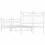 Metal bed frame with headboard and white footboard 120x190 cm by vidaXL, Beds and slatted bases - Ref: Foro24-353601, Price: ...