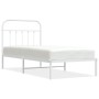 Estructura de cama de metal con cabecero blanco 90x200 cm de vidaXL, Camas y somieres - Ref: Foro24-352620, Precio: 67,88 €, ...