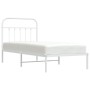 Estructura de cama de metal con cabecero blanco 90x200 cm de vidaXL, Camas y somieres - Ref: Foro24-352620, Precio: 67,88 €, ...