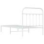 Estructura de cama de metal con cabecero blanco 90x200 cm de vidaXL, Camas y somieres - Ref: Foro24-352620, Precio: 67,88 €, ...