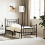 Bed frame with headboard and black metal footboard 90x190 cm by vidaXL, Beds and slatted bases - Ref: Foro24-353547, Price: 9...