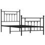 Bed frame with headboard and black metal footboard 90x190 cm by vidaXL, Beds and slatted bases - Ref: Foro24-353547, Price: 9...