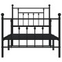 Bed frame with headboard and black metal footboard 90x190 cm by vidaXL, Beds and slatted bases - Ref: Foro24-353547, Price: 9...