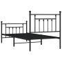 Bed frame with headboard and black metal footboard 90x190 cm by vidaXL, Beds and slatted bases - Ref: Foro24-353547, Price: 9...