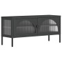 Black glass and steel TV cabinet 105x35x50 cm by vidaXL, TV Furniture - Ref: Foro24-352998, Price: 151,94 €, Discount: %