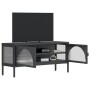 Black glass and steel TV cabinet 105x35x50 cm by vidaXL, TV Furniture - Ref: Foro24-352998, Price: 151,94 €, Discount: %