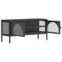 Black glass and steel TV cabinet 105x35x50 cm by vidaXL, TV Furniture - Ref: Foro24-352998, Price: 151,94 €, Discount: %