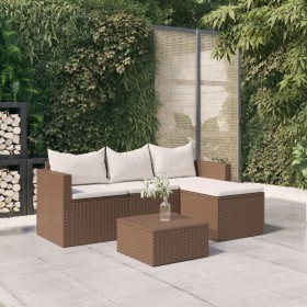 Brown synthetic rattan garden furniture set by vidaXL, Garden sets - Ref: Foro24-362329, Price: 326,41 €, Discount: %