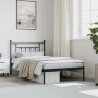 Bed frame with black metal headboard 107x203 cm by vidaXL, Beds and slatted bases - Ref: Foro24-353533, Price: 83,03 €, Disco...