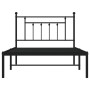 Bed frame with black metal headboard 107x203 cm by vidaXL, Beds and slatted bases - Ref: Foro24-353533, Price: 83,03 €, Disco...