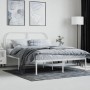 Estructura de cama de metal con cabecero blanca 140x190 cm de vidaXL, Camas y somieres - Ref: Foro24-353684, Precio: 96,28 €,...