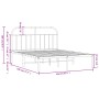 Metal bed frame with white headboard 140x190 cm by vidaXL, Beds and slatted bases - Ref: Foro24-353684, Price: 96,28 €, Disco...