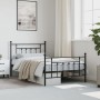 Bed frame with headboard and black metal footboard 107x203cm by vidaXL, Beds and slatted bases - Ref: Foro24-353551, Price: 9...