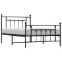 Bed frame with headboard and black metal footboard 107x203cm by vidaXL, Beds and slatted bases - Ref: Foro24-353551, Price: 9...