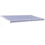 Retractable aluminum and blue and white fabric awning 5x3 m by vidaXL, Awnings - Ref: Foro24-3154425, Price: 371,99 €, Discou...