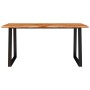 Solid acacia wood dining table with live edge, measuring 160x80x75cm. by vidaXL, Kitchen and dining tables - Ref: Foro24-3532...