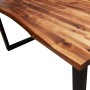 Solid acacia wood dining table with live edge, measuring 160x80x75cm. by vidaXL, Kitchen and dining tables - Ref: Foro24-3532...