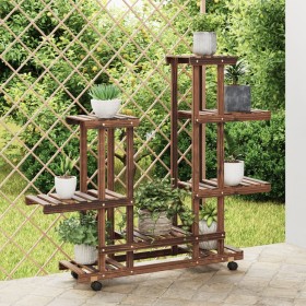 Flower stand with wheels solid fir wood 95x25x101 cm by vidaXL, Pot stands - Ref: Foro24-362863, Price: 56,12 €, Discount: %