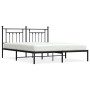 Bed frame with black metal headboard 160x200 cm by vidaXL, Beds and slatted bases - Ref: Foro24-353540, Price: 139,96 €, Disc...