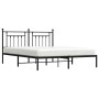 Bed frame with black metal headboard 160x200 cm by vidaXL, Beds and slatted bases - Ref: Foro24-353540, Price: 139,96 €, Disc...