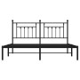 Bed frame with black metal headboard 160x200 cm by vidaXL, Beds and slatted bases - Ref: Foro24-353540, Price: 139,96 €, Disc...