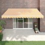 Retractable aluminum and yellow and white fabric awning 4.5x3 m by vidaXL, Awnings - Ref: Foro24-3154434, Price: 396,60 €, Di...