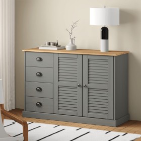 Sideboard with drawers VIGO solid pine wood gray 113x40x75 cm by vidaXL, Sideboards - Ref: Foro24-353189, Price: 209,99 €, Di...