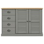 Sideboard with drawers VIGO solid pine wood gray 113x40x75 cm by vidaXL, Sideboards - Ref: Foro24-353189, Price: 209,43 €, Di...